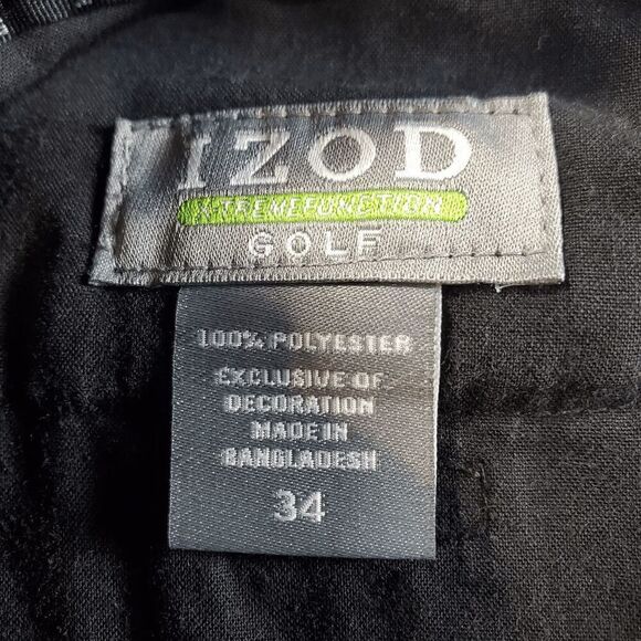 IZOD Golf Shorts Men's 36 Navy Blue Slash Pockets Casual Flat Front Regular Fit - Picture 3 of 9